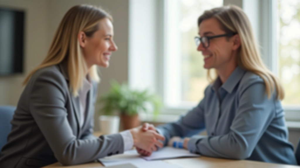 Versicherungsberater im Gespräch mit Kunde, freundliche Atmosphäre