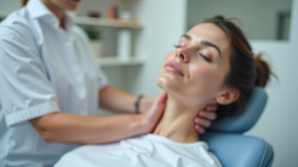 Heilpraktiker-Patient erhält Osteopathie-Behandlung am Nacken, professionelle medizinische Umgebung